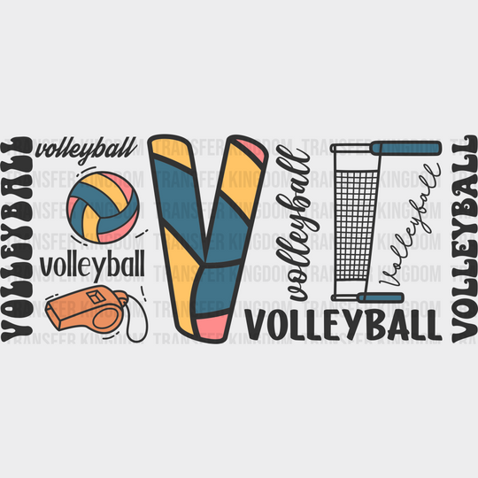 Volleyball V - Cup Wrap Uv Sticker Permanent Dtf Decal