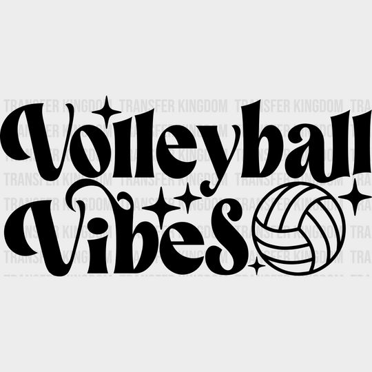 Volleyball Vibes - Dtf Heat Transfer Unisex S & M (10’’) / Dark Color Design (See Imaging)