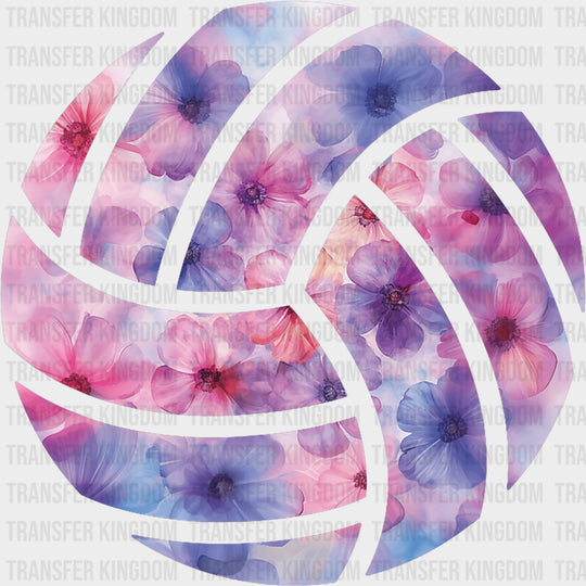Volleyball Watercolor Flowers - Volleyball DTF Transfers