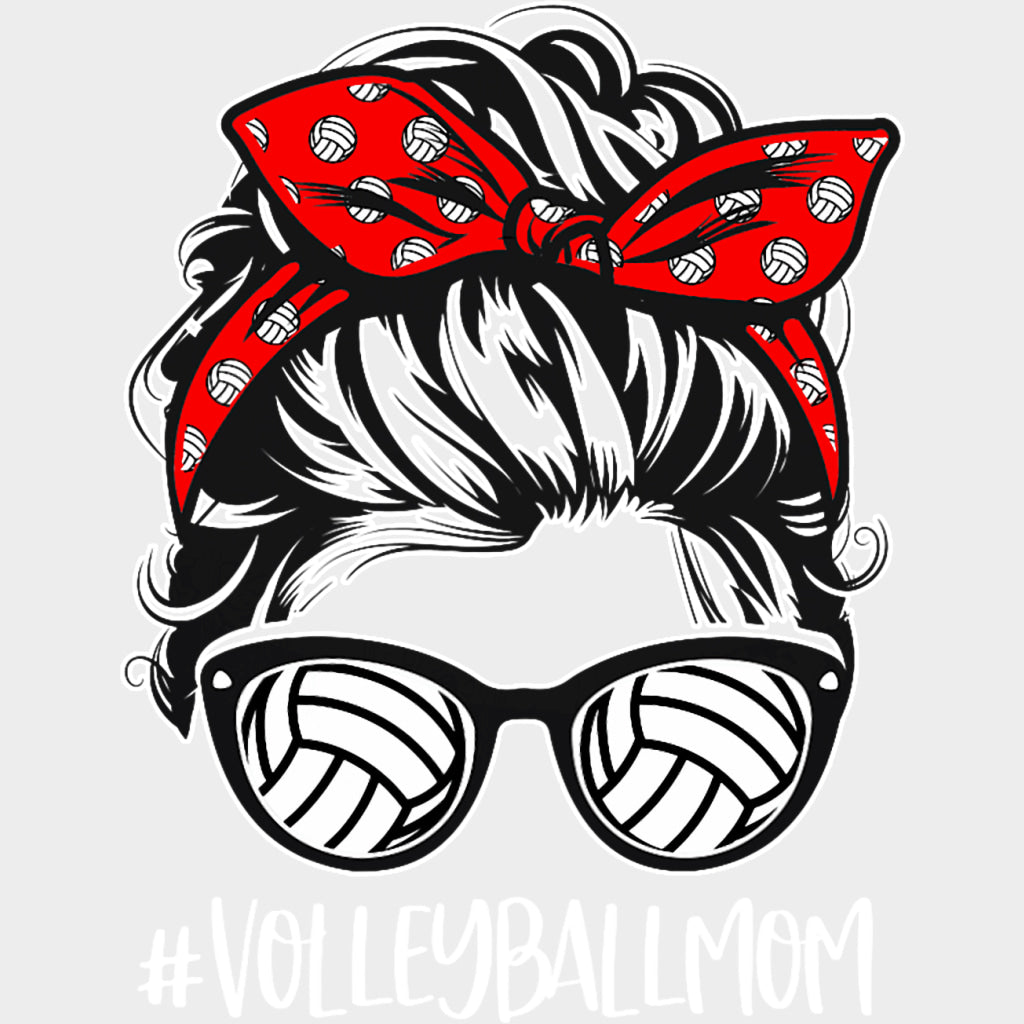 #VolleyballMom Red Bandana - Volleyball DTF Transfers Adult Unisex - S & M (10’’) / Light Color Design (See Imaging)