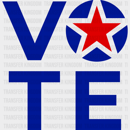 Vote Red Star Election Dtf Transfer Unisex - S & M (10’) / Dark Color Design See Imaging