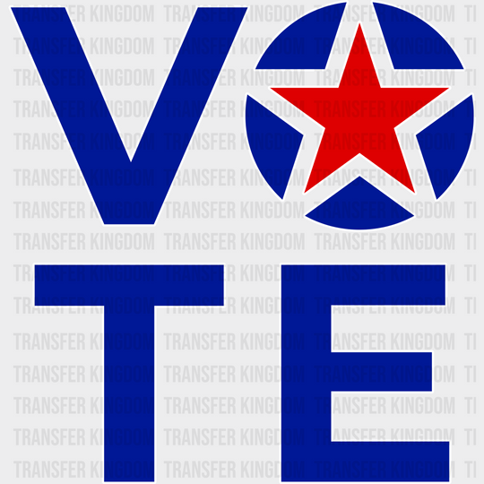 Vote Red Star Election Dtf Transfer Unisex - S & M (10’) / Light Color Design See Imaging