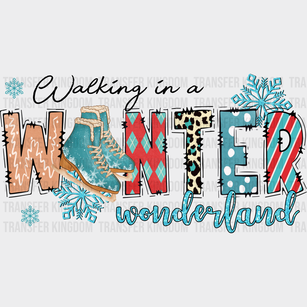 Walking In A Wonderland Design - Winter Iron On Dtf Transfer