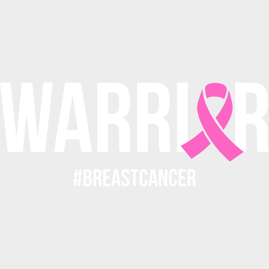Warrior #BREASTCANCER B&W - Breast Cancer DTF Transfer Adult Unisex - S & M (10’’) / Light Color Design (See Imaging)