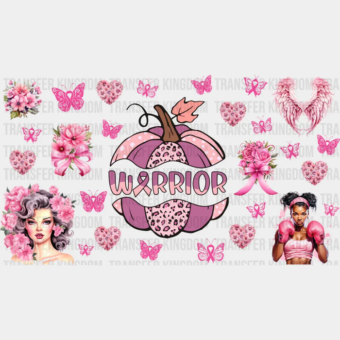 Warrior Pumpkin Design - Awareness Cup Wrap UV Sticker Permanent UV DTF Decal