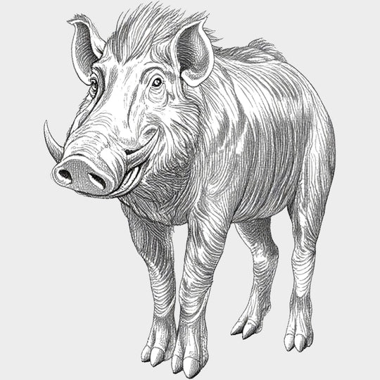Warthog B&W - Animals DTF Transfers - Adult Unisex - S & M (10’’) / Light Color Design (See Imaging)
