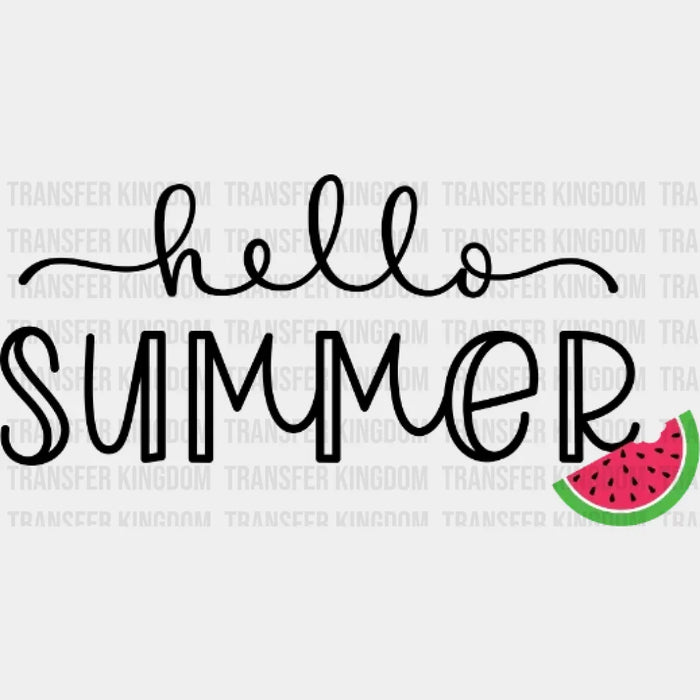 Watermelon Pieces Hello Summer - Beach Vacation Design - Summer DTF heat transfer