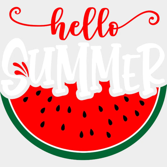 Watermelon Pieces Hello Summer - Beach Vacation Design - DTF heat transfer - Transfer Kingdom