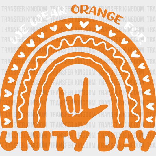 We Wear Orange For Unity Day - Anti Bullying Iron On Dtf Transfer Unisex S & M (10’’) / Light