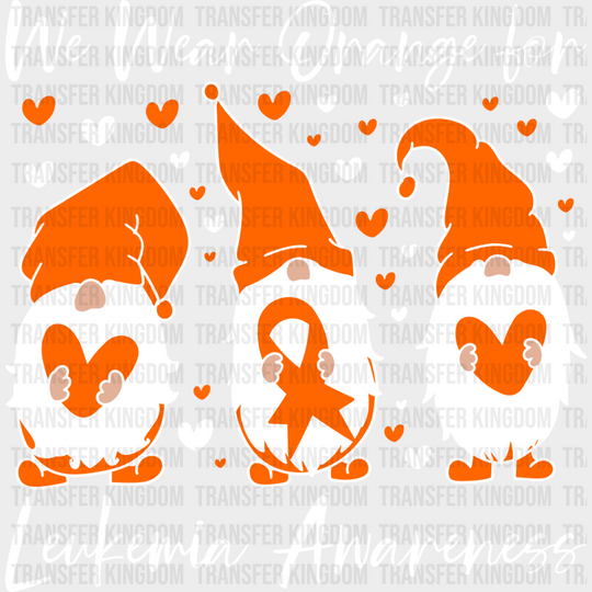 We Wear Orange Leukemia Awareness - Dtf Heat Transfer Unisex S & M (10’’) / Light Color Design