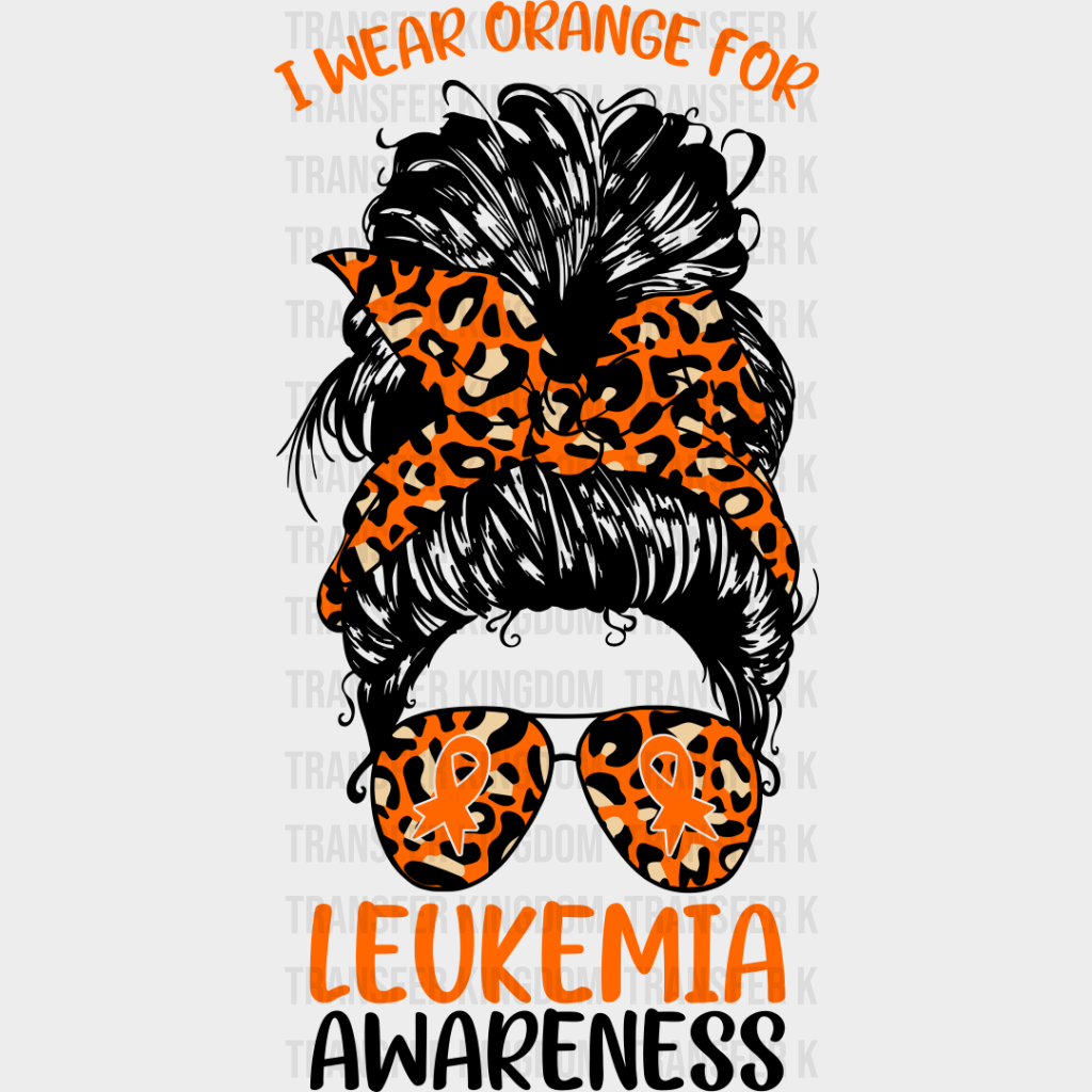 Wear Orange Girl Design - Leukemia Dtf Heat Transfer Unisex S & M (10’’) / Dark Color See Imaging