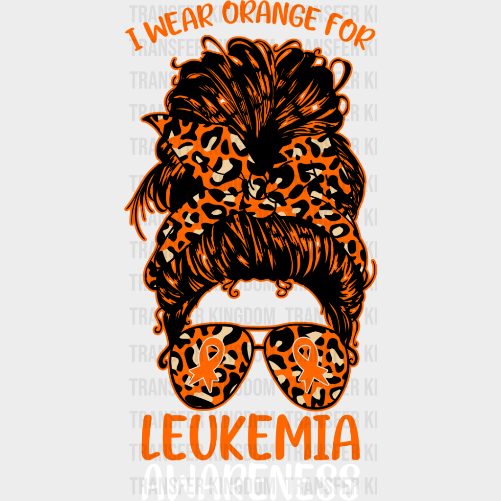 Wear Orange Girl Design - Leukemia Dtf Heat Transfer Unisex S & M (10’’) / Light Color See Imaging