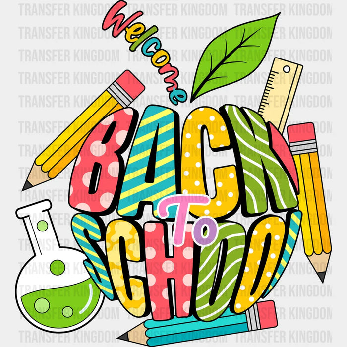 Welcome Back To School Apple Design - DTF heat transfer