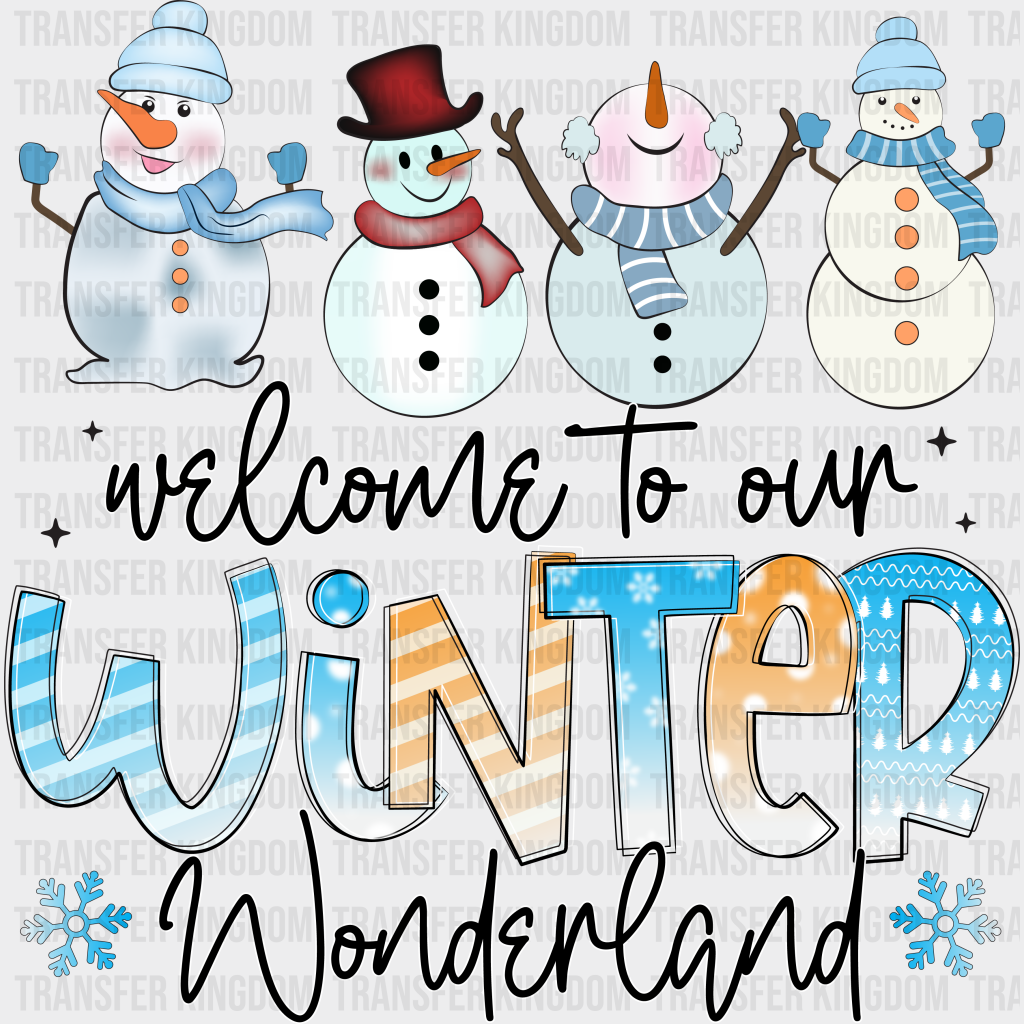 Welcome To Our Winter Wonderland - Iron On Dtf Transfer Unisex S & M (10’’) / Dark Color Design