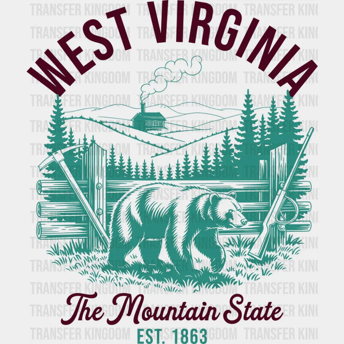 West Virginia The Mountain State - States & Cities DTF Transfer