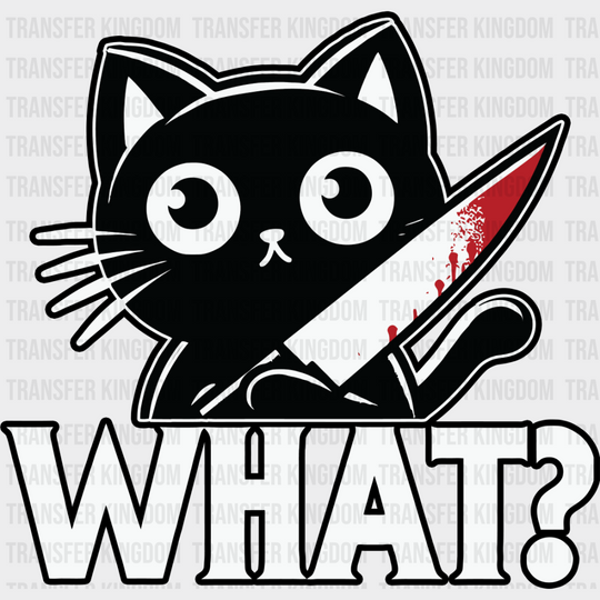 What Black Knife Cat - Cats Iron On Dtf Transfer Unisex S & M (10’’) / Dark Color Design See Imaging