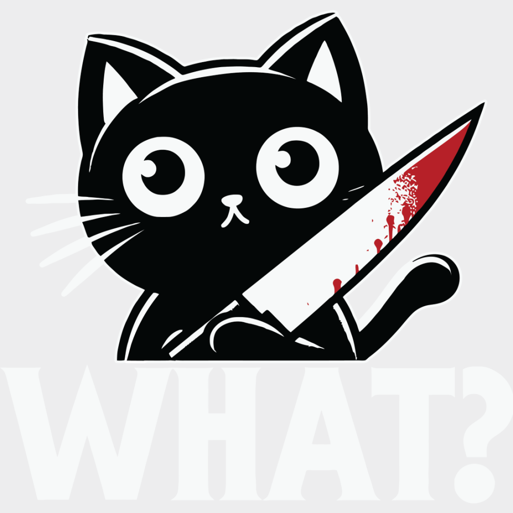 What Black Knife Cat - Cats Iron On Dtf Transfer Unisex S & M (10’’) / Light Color Design See