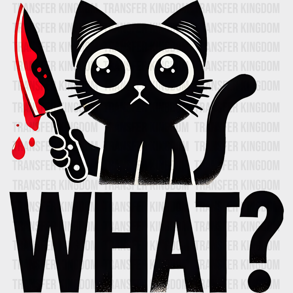 What Cat Knife Design - Cats Iron On Dtf Transfer Unisex S & M (10’’) / Dark Color See Imaging