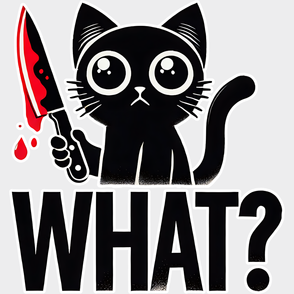 What Cat Knife Design - Cats Iron On Dtf Transfer Unisex S & M (10’’) / Light Color See Imaging