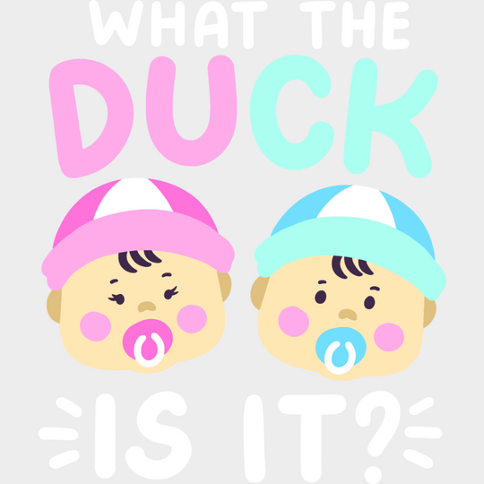 What The Duck Is It - Gender Reveal Dtf Heat Transfer Unisex S & M (10’’) / Light Color Design