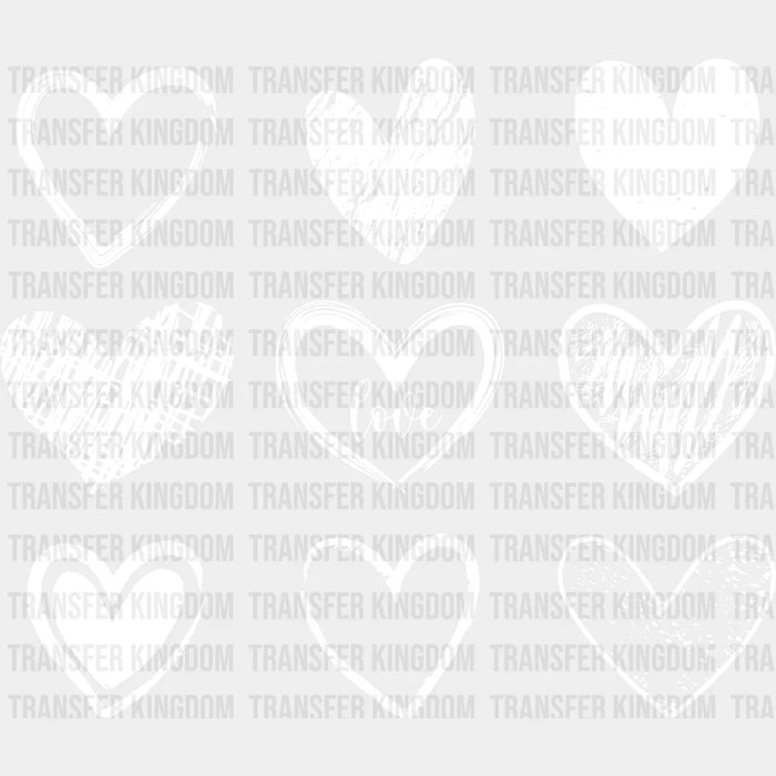 White Hearts Valentine's Day Design - Valentine's Day DTF heat transfer