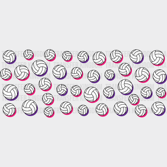 White Volleyball - Cup Wrap Uv Sticker Permanent Dtf Decal