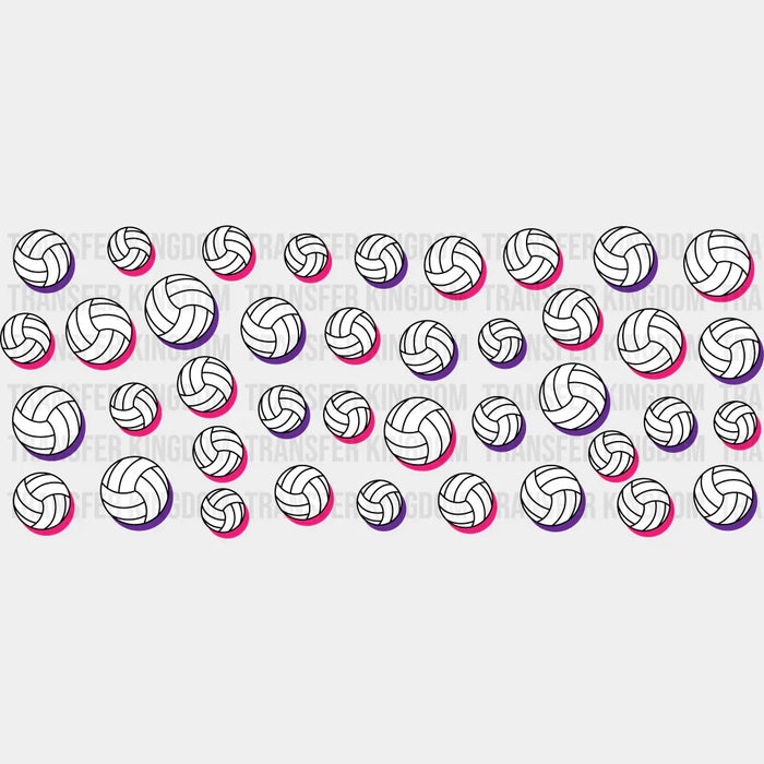 White Volleyball - Volleyball Cup Wrap UV Sticker Permanent UV DTF Decal