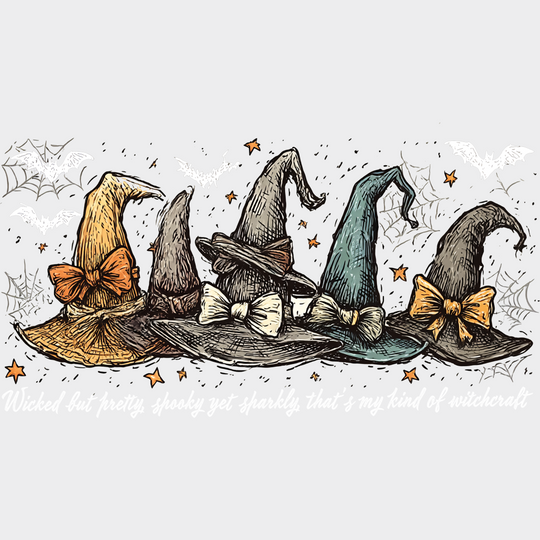 Wicked But Pretty Spooky Yet Sparkly - Halloween DTF Transfer Adult – S & M (10’’) / Light Color Design (See Imaging)