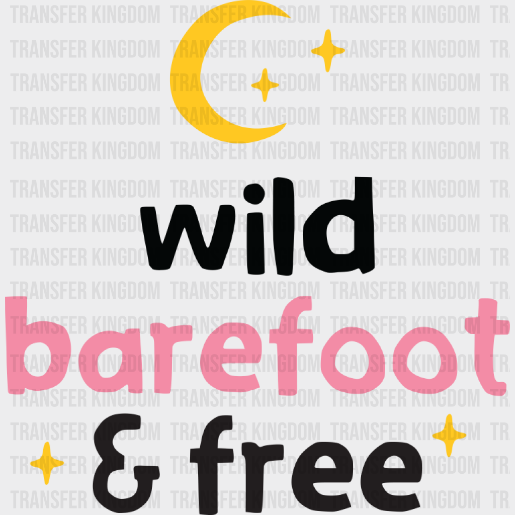 Wild Barefoot & Free - Yoga DTF Transfer Adult Unisex - S & M (10’’) / Dark Color Design (See Imaging)