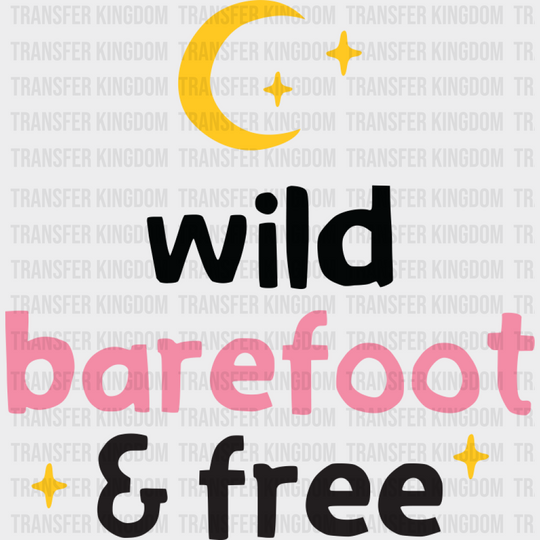 Wild Barefoot & Free - Yoga DTF Transfer Adult Unisex - S & M (10’’) / Dark Color Design (See Imaging)