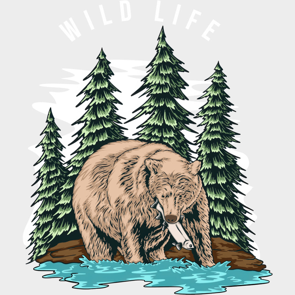 Wilf Life Bear - Hiking DTF Transfers Adult Unisex - S & M (10’’) / Light Color Design (See Imaging)