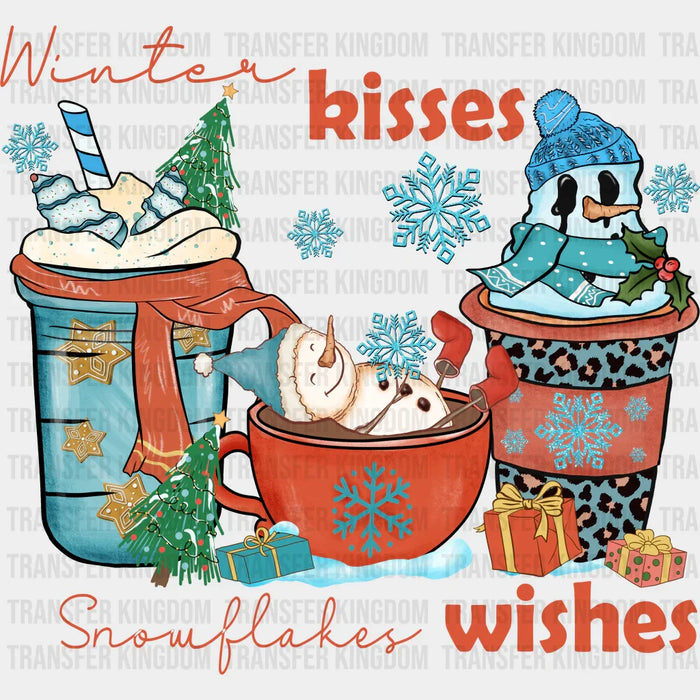 Winter Kisses Snowflakes Wishes - Winter Iron On DTF Transfer