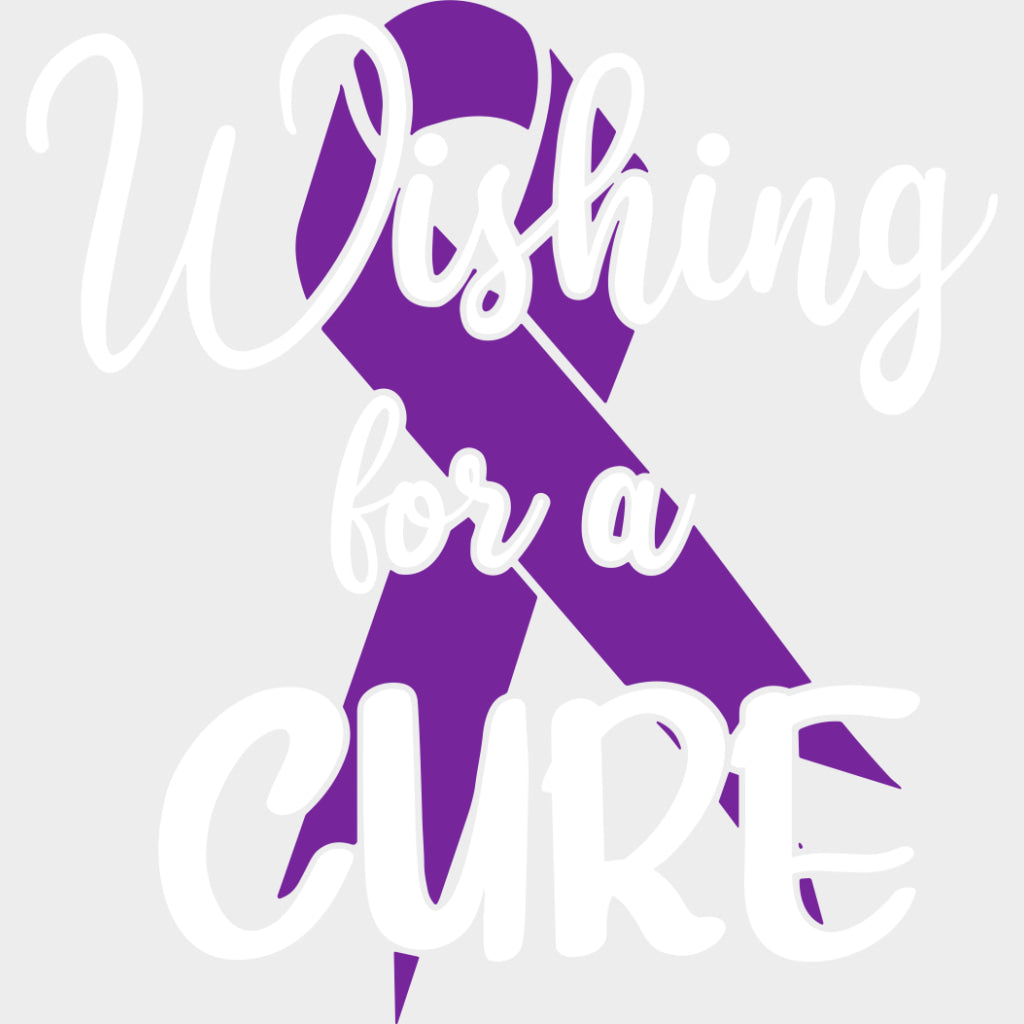 Wishing For A Cure - Hodgkin’s Lymphoma Cancer DTF Transfers - Adult Unisex - S & M (10’’) / Light Color Design (See