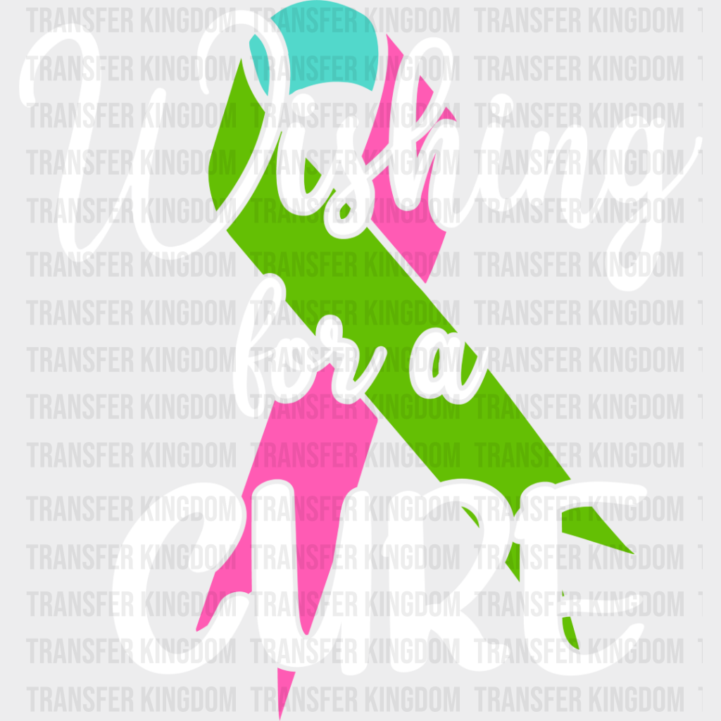 Wishing For A Cure - Metastatic Breast Cancer Dtf Transfer Unisex S & M (10’’) / Light Color