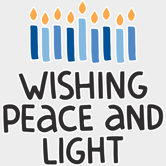 Wishing Peace And Light - Hanukkah Dtf Heat Transfer Unisex S & M (10’’) / Color Design (See