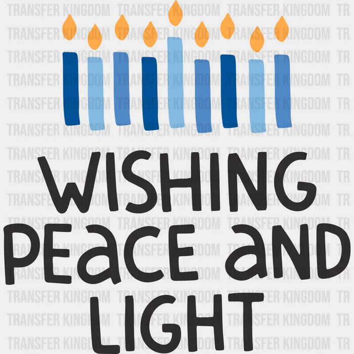 Wishing Peace And Light Candles - Hanukkah DTF heat transfer