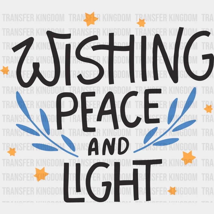 Wishing Peace And Light Design - Hanukkah DTF heat transfer