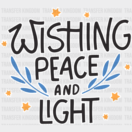 Wishing Peace And Light - Hanukkah Dtf Heat Transfer Unisex S & M (10’’) / Color Design (See