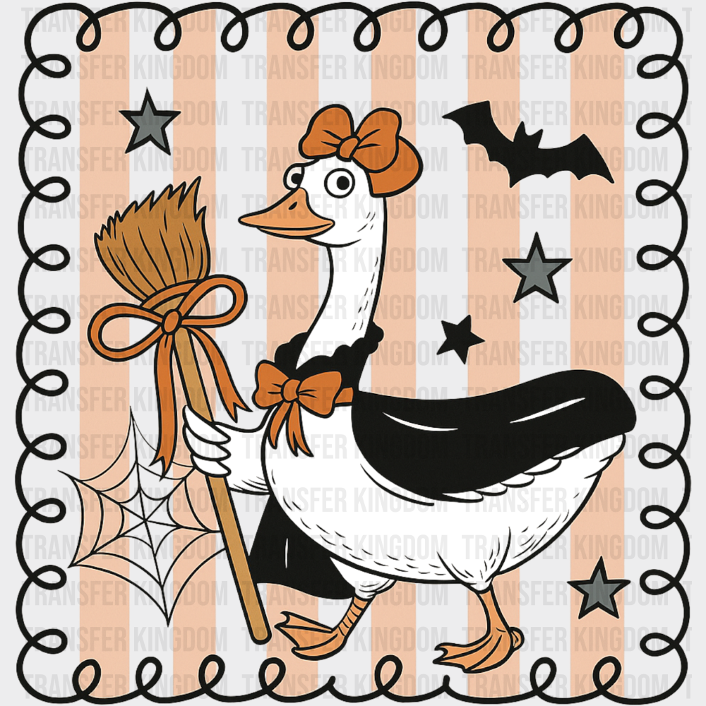 Witch Goose Stripes Design Halloween DTF Transfer