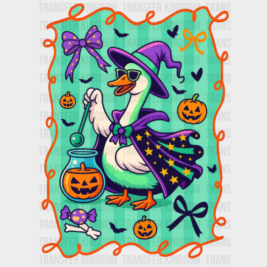 Witch Goose Teal Design Halloween DTF Transfer