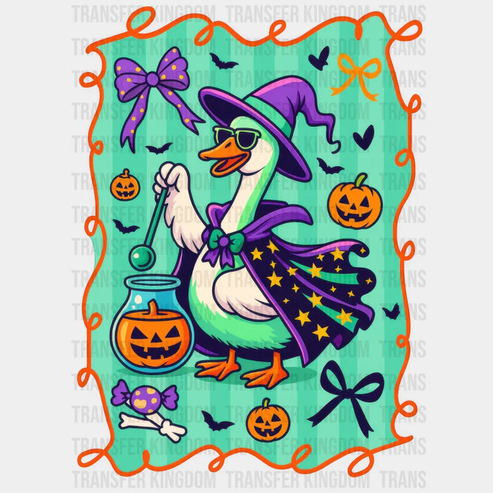 Witch Goose Teal Design - Halloween DTF Transfer