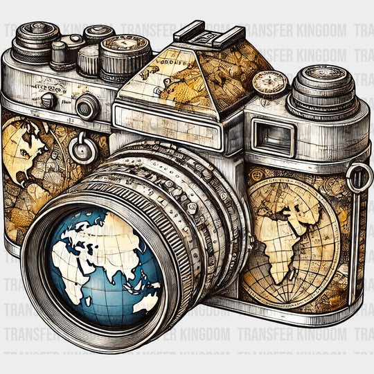 World Map Camera - Photography DTF Transfers