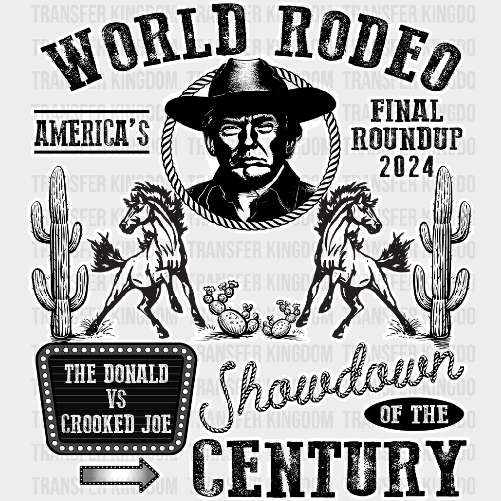 World Rodeo Showdown Of The Century Election Dtf Transfer Unisex - S & M (10’) / Light Color