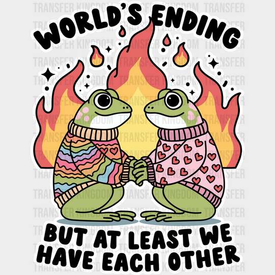 World’s Ending Frogs - Couple Dtf Transfer Unisex S & M (10’’) / Light Color Design See Imaging