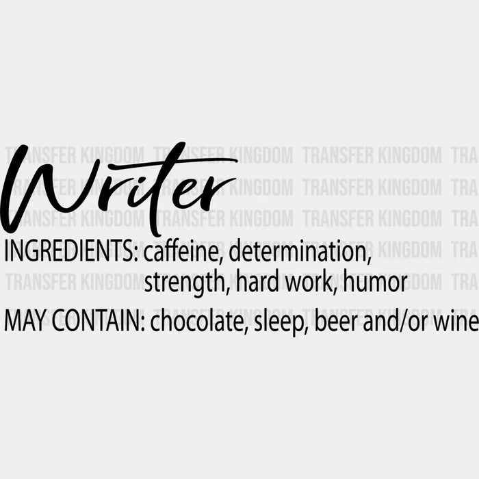 Writer Definition Design - Writing DTF Heat Transfer
