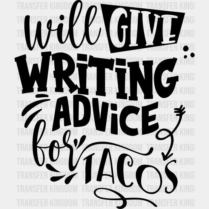 Writing Advice For Tacos - Writing DTF Heat Transfer