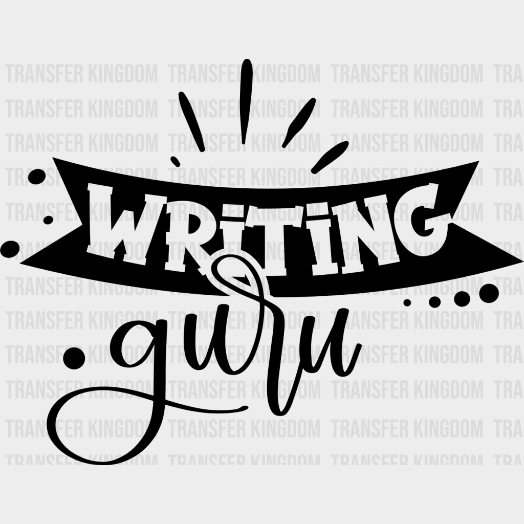 Writing Guru - Dtf Heat Transfer Unisex S & M (10’’) / Dark Color Design See Imaging