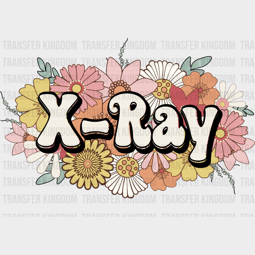 X-Ray Floral Design - Radiology Dtf Transfers