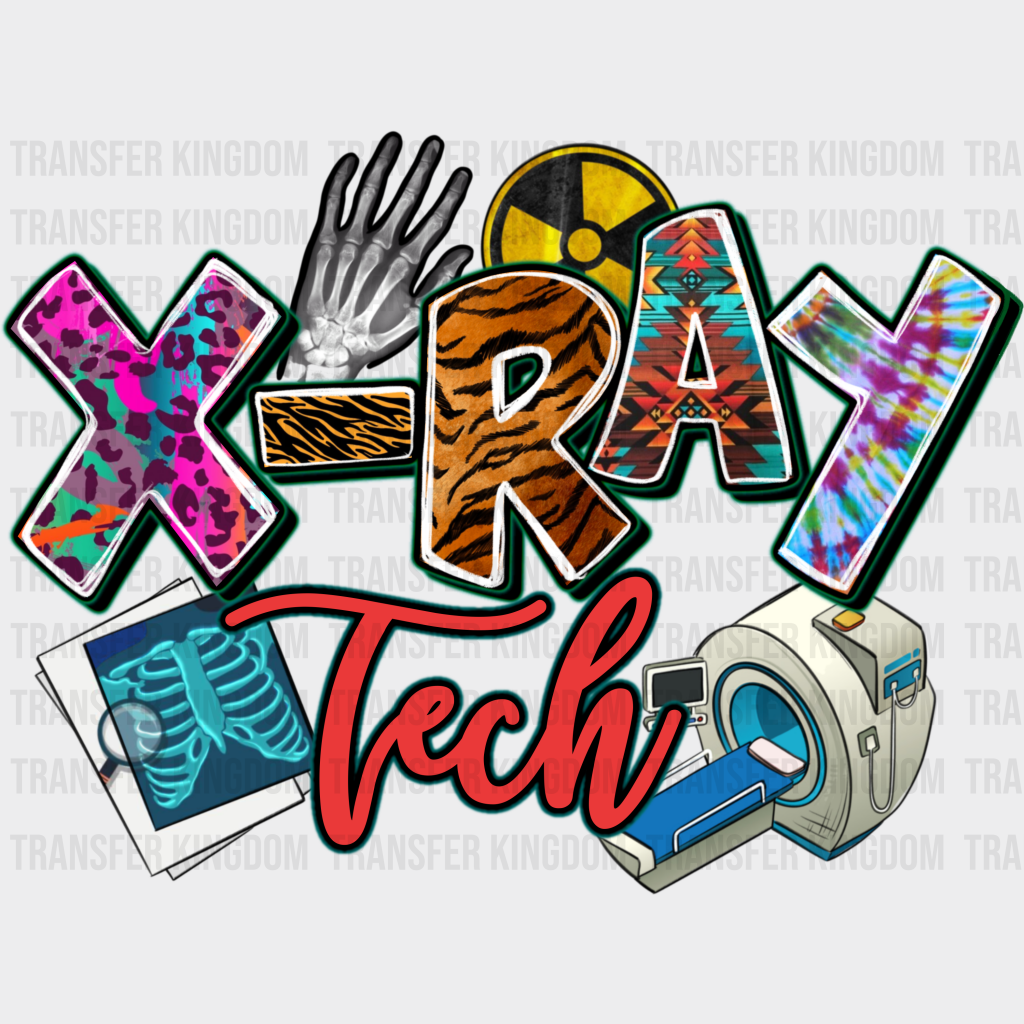 X-Ray Tech Doodles Design - Radiology Dtf Transfers