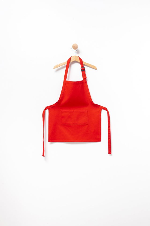Apron with Patch Pockets Adjustable Neck Strap With Buckle